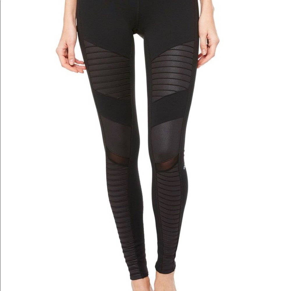 Alo Black Moto Leggings Size Small